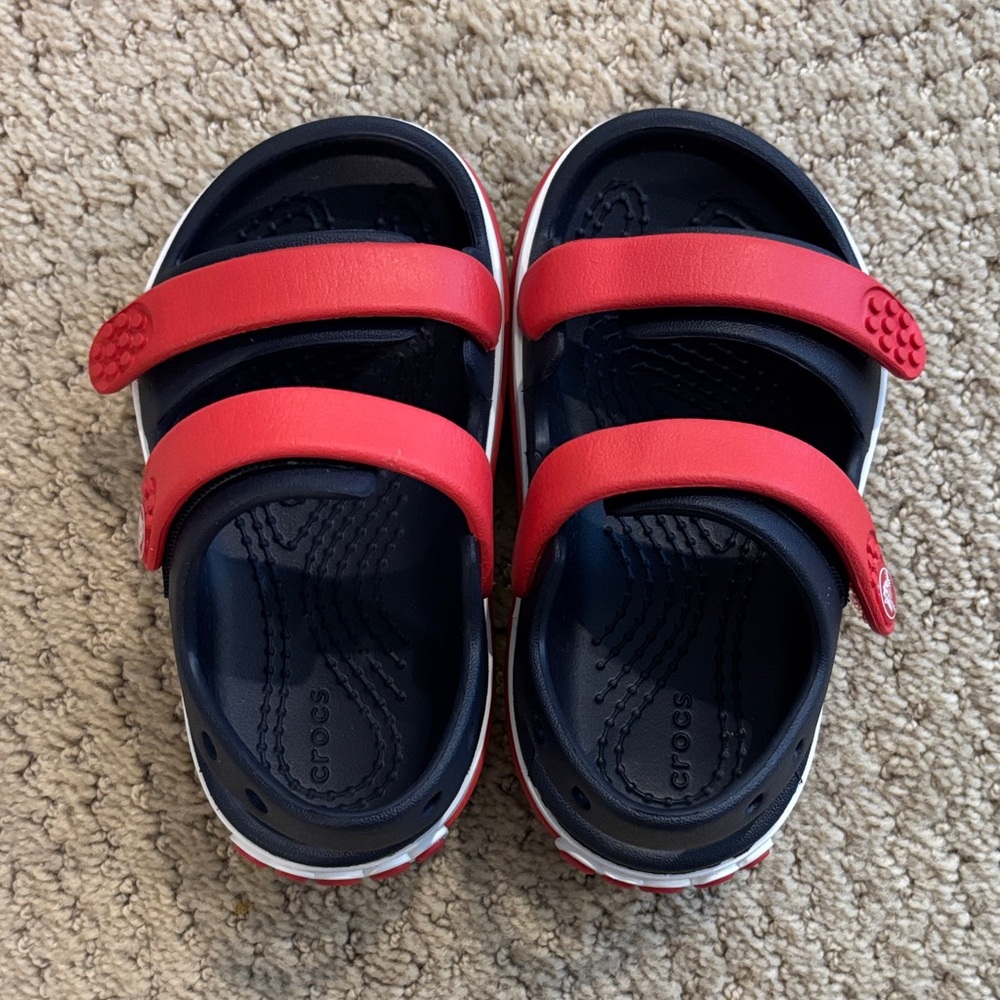 CROCS Kids Navy and Red Sandals